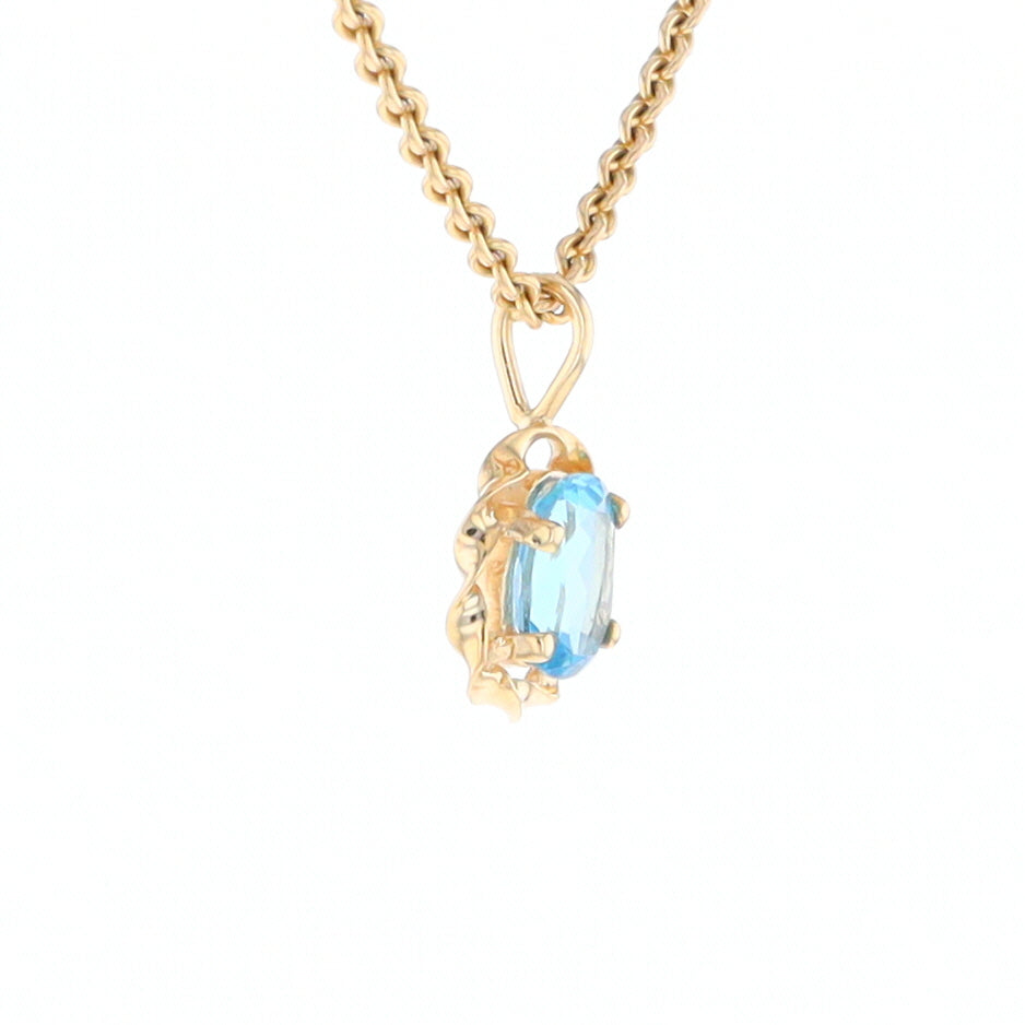 Blue Topaz Twisted Frame Pendant