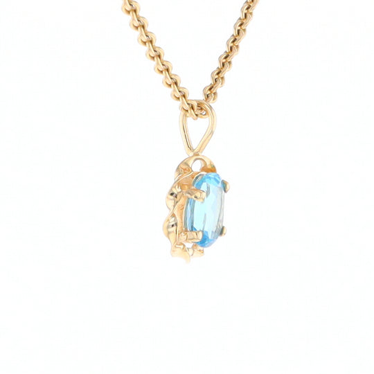 Blue Topaz Twisted Frame Pendant