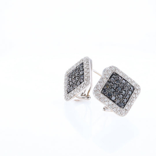 Pavé Black and White Diamond Earrings