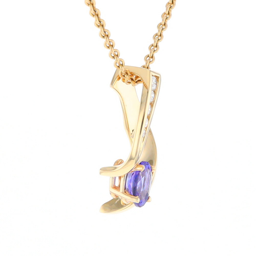 Synthetic Sapphire & Diamond Slide Pendant