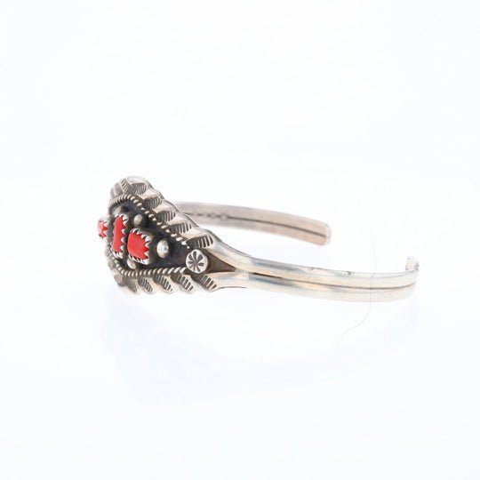 Sterling Silver Coral Cuff Bracelet