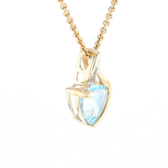 Trillion Blue Topaz Diamond Pendant