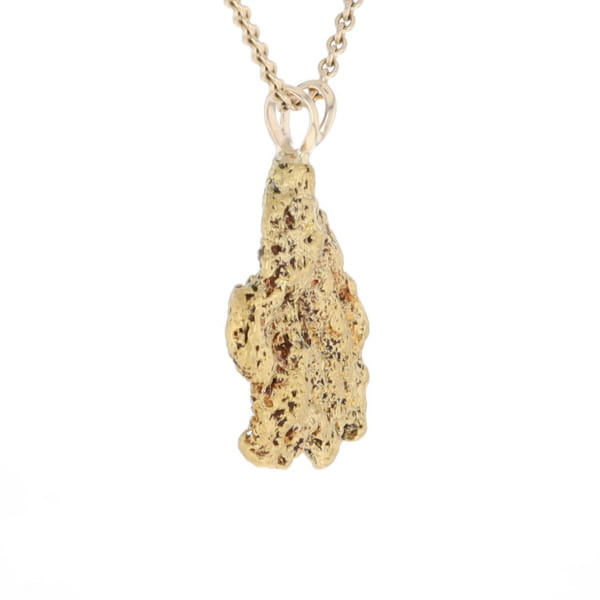 Gold Natural Nugget Flat Pendant