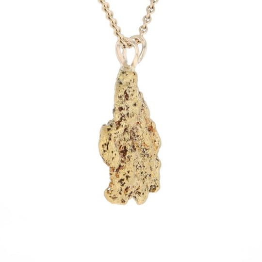Gold Natural Nugget Flat Pendant