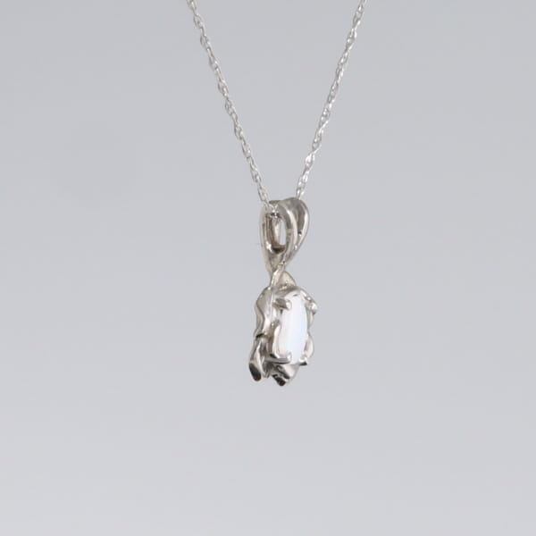 White Opal Flower Pendant