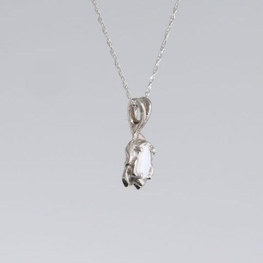 White Opal Flower Pendant