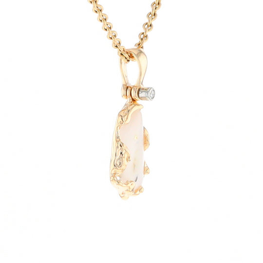 Gold Quartz Freeform Pendant (G2)