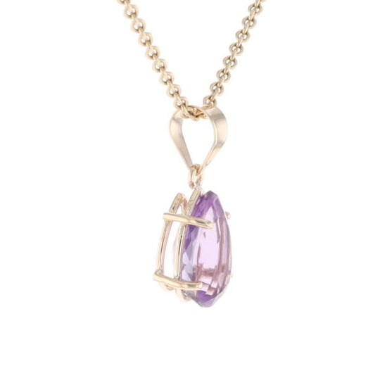 Pear Solitaire Amethyst Pendant