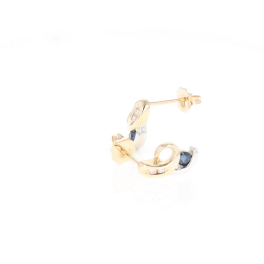 Blue Sapphire Swirl Earrings