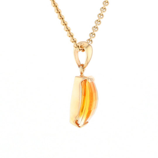 Fancy Cut Citrine Solitaire Pendant