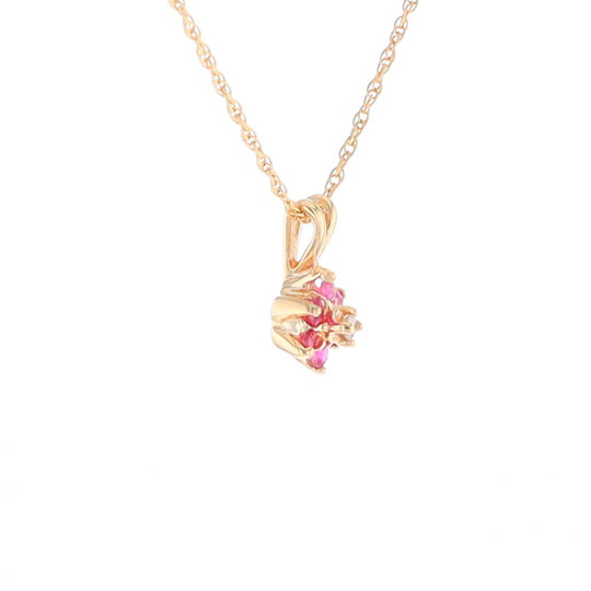 Ruby Flower Pendant