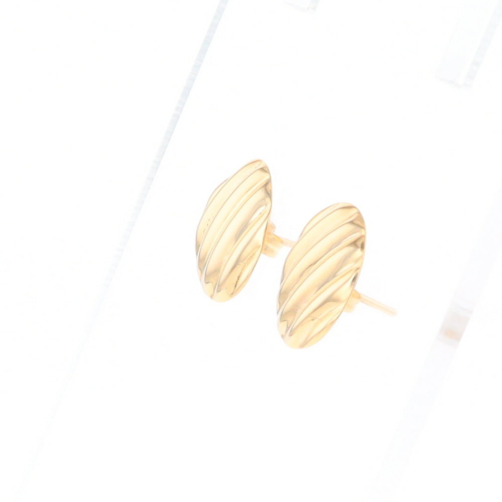 Gold Scorred Disc Stud Earrings