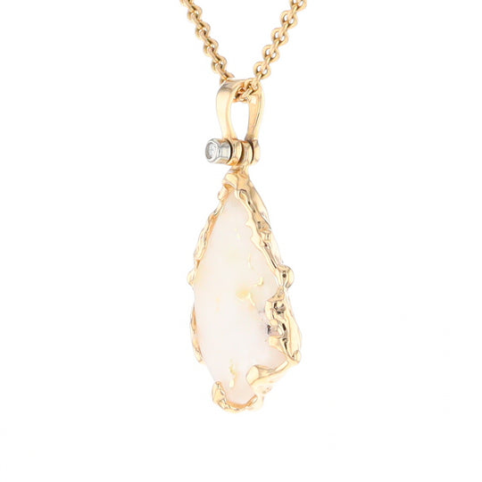 Gold Quartz Freeform Pendant  (G2)