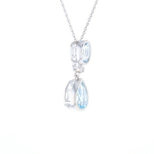 Oval and Pear-Shaped Aquamarine Pendant