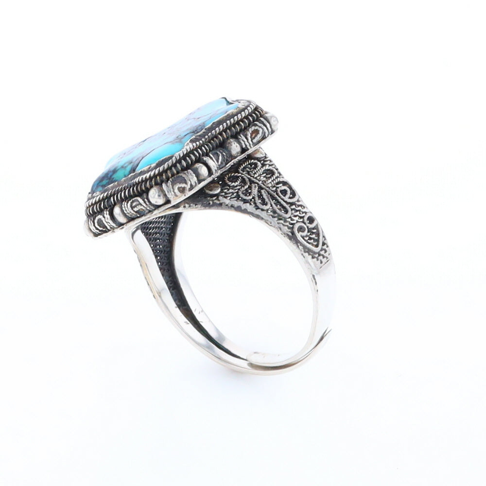 Adjustable Star Shaped Turquoise Ring