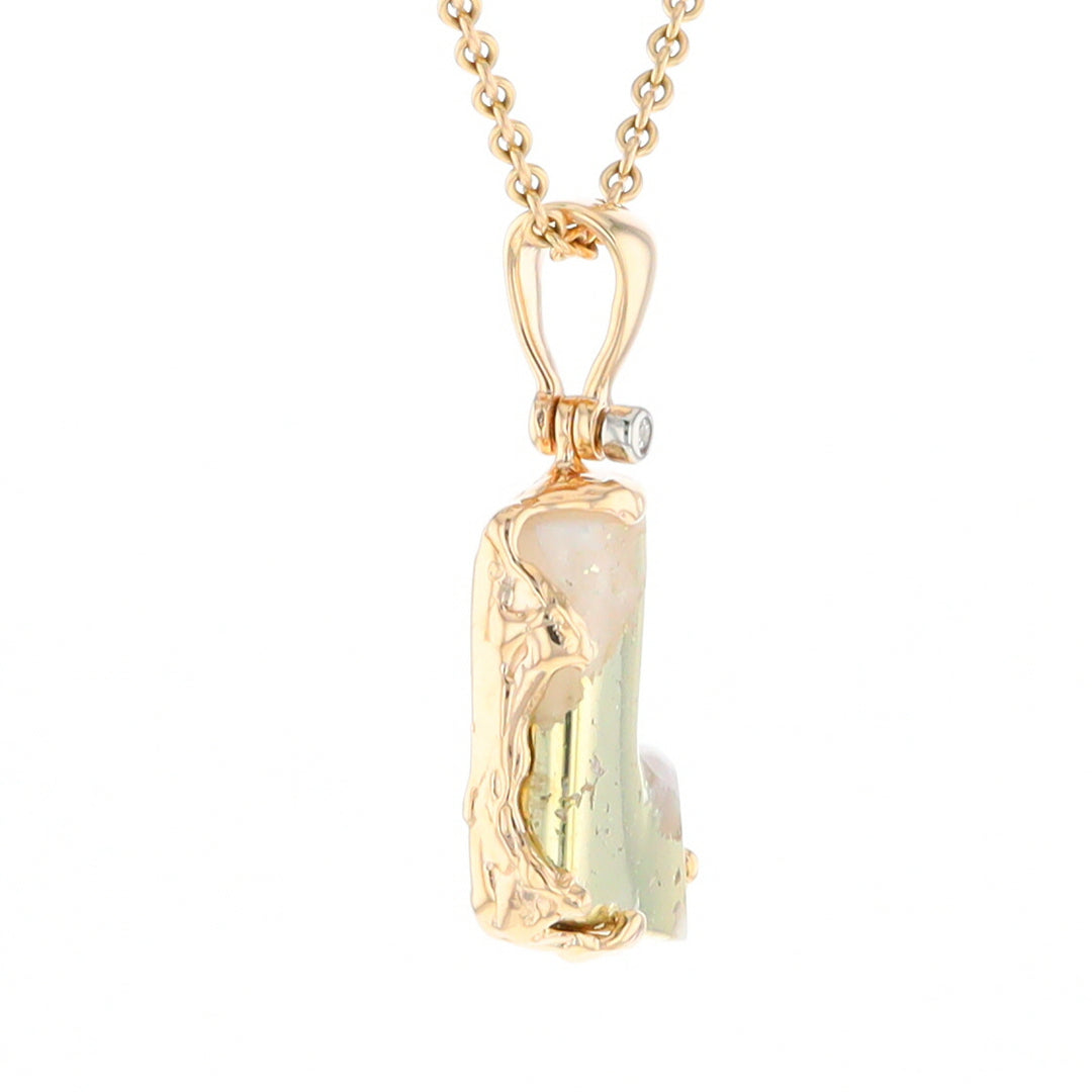 Gold Quartz Freeform Pendant (G2)