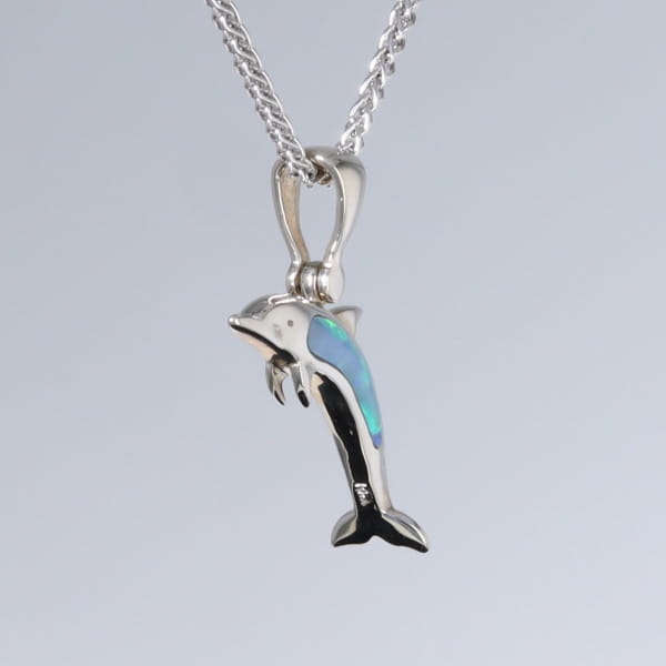 Opal Pendant Inlaid Sea Life Dolphin