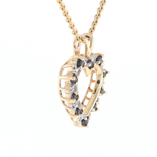 Open Heart Sapphire & Diamond Pendant