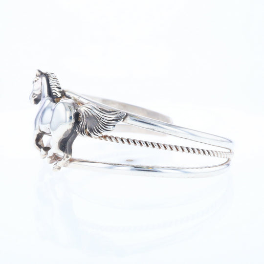 Silver Horse Native Cuff Bracelet