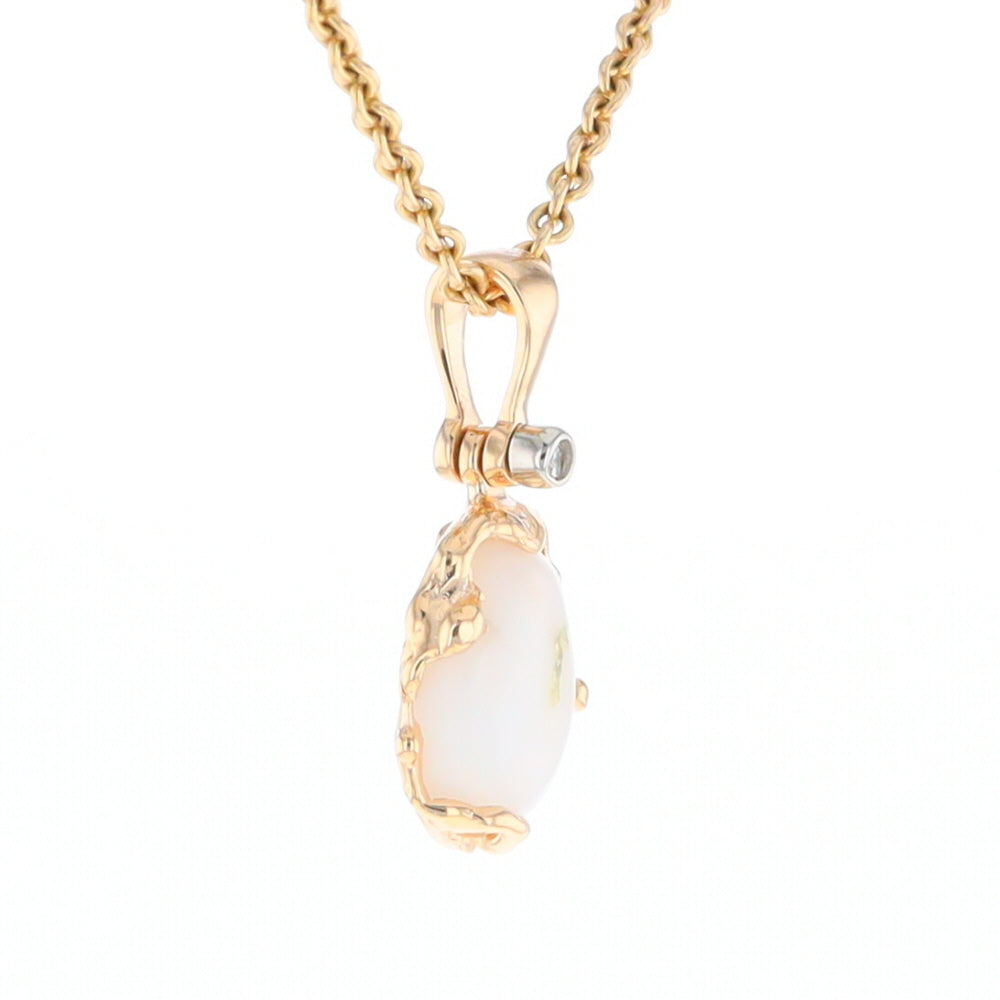 Gold Quartz Freeform Pendant