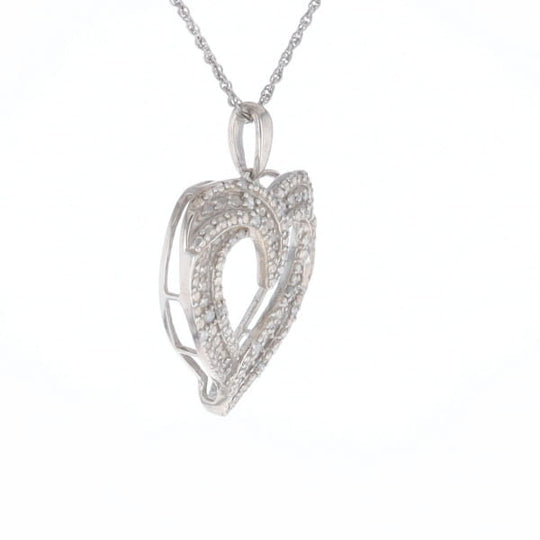 Frosted Diamond Heart Necklace
