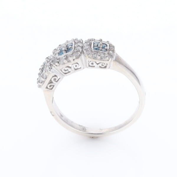 Triple Diamond Halo Ring