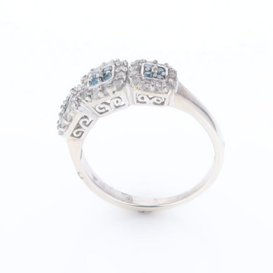Triple Diamond Halo Ring