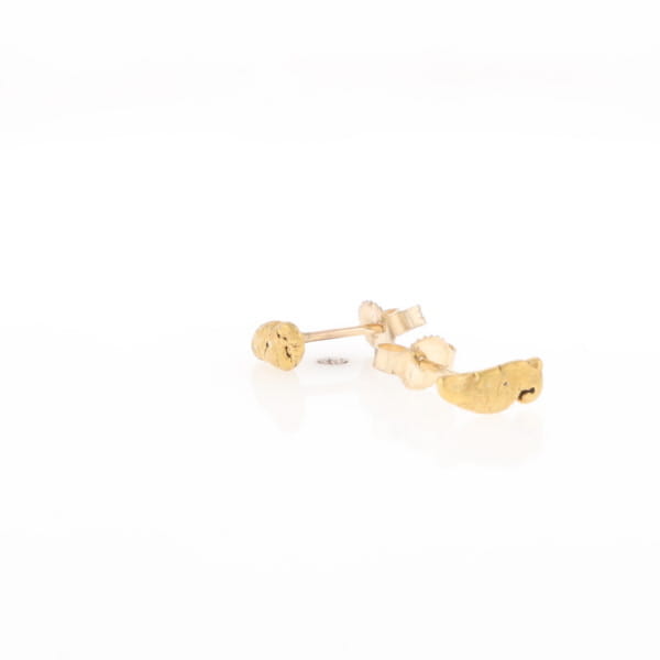 Natural Gold Nugget Stud Earrings