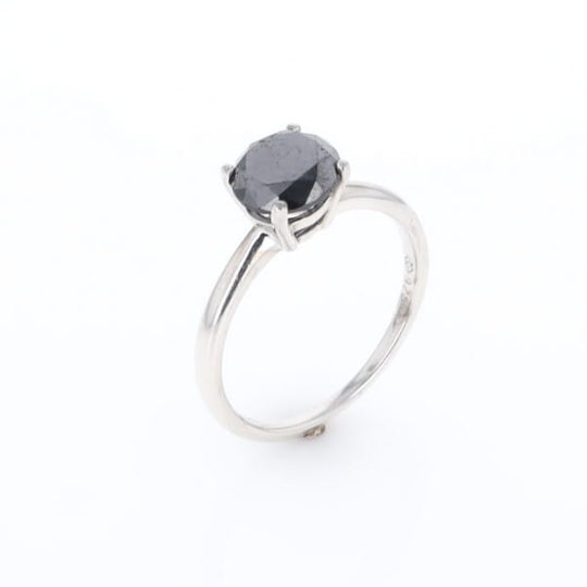 Black Diamond Solitaire Ring