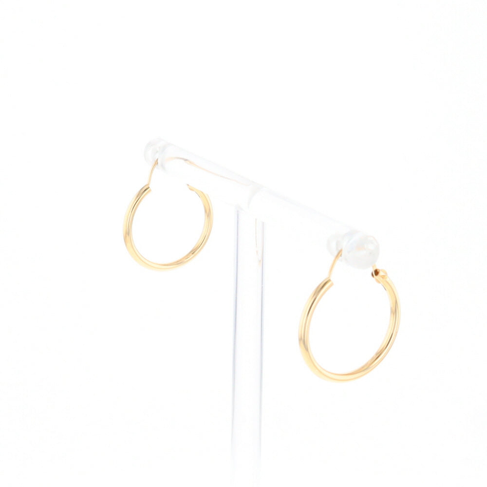 Gold Hollow Tube Hoop Earrings