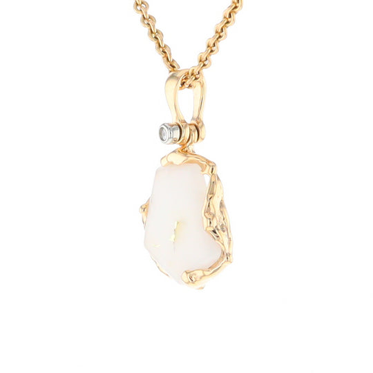 Gold Quartz Freeform Pendant  (G2)