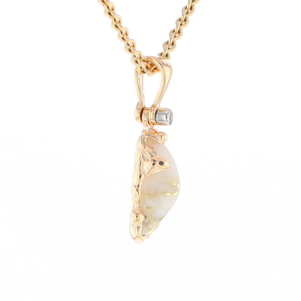 Gold Quartz Free Form Pendant