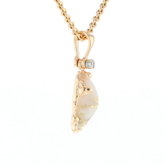 Gold Quartz Free Form Pendant