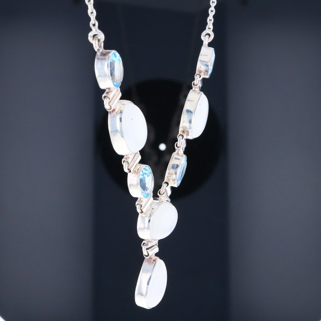 Moonstone & Blue Topaz Necklace