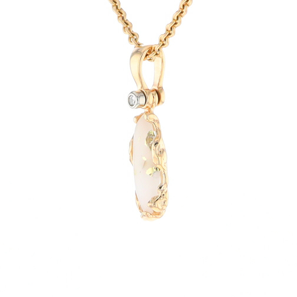 Gold Quartz Freeform Pendant (G2)