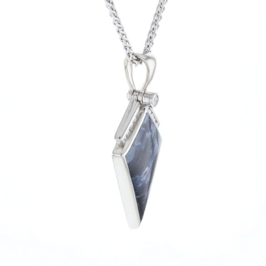 Pietersite Kite Shaped Inlaid Pendant with 0.19ctw Diamonds