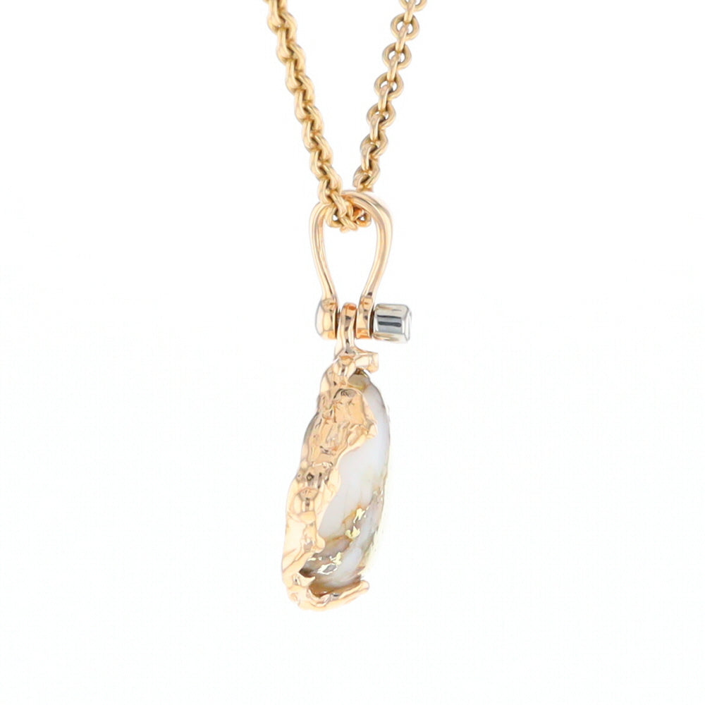 Gold Quartz Freeform Pendant