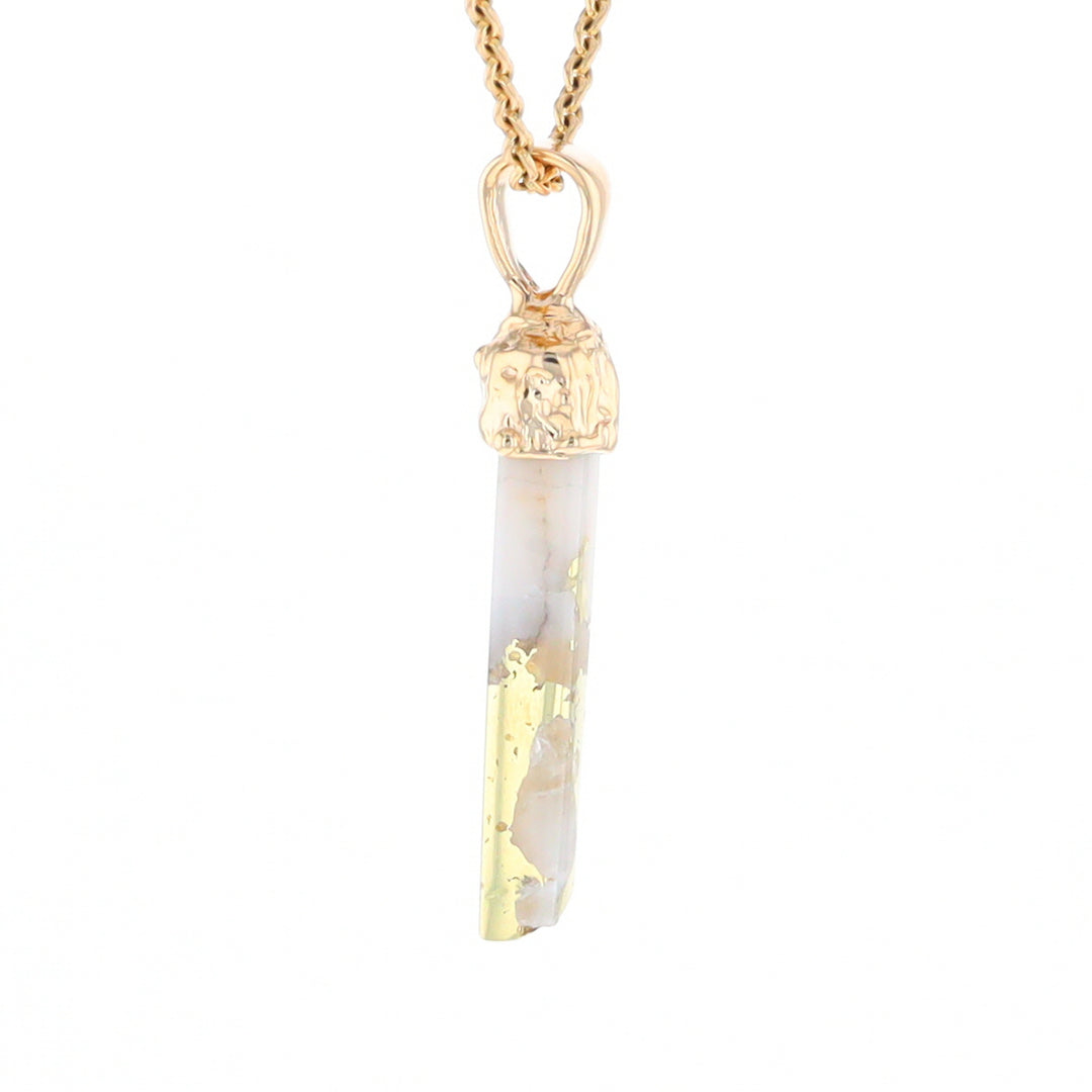 Gold Quartz Free Form Pendant