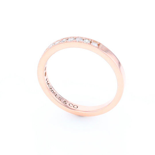 Rose Gold Milgrain Diamond Wedding Band