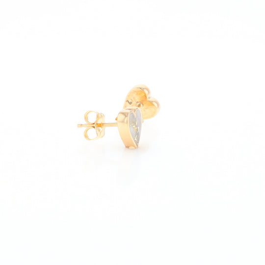 Gold Quartz Heart Stud Earrings - G2