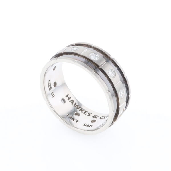 Contemporary Men's Comfort Fit Wedding Band With Diamonds