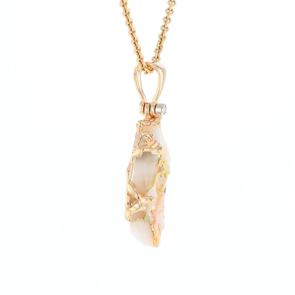 Rough Gold Quartz Freeform Pendant