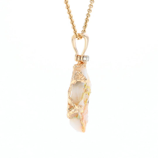 Rough Gold Quartz Freeform Pendant