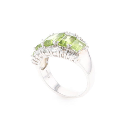 Peridot and CZ Cocktail Ring