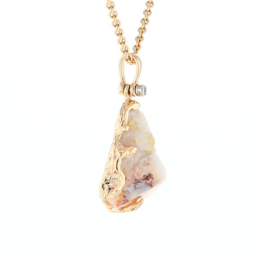 Rough gold Quartz Freeform Pendant