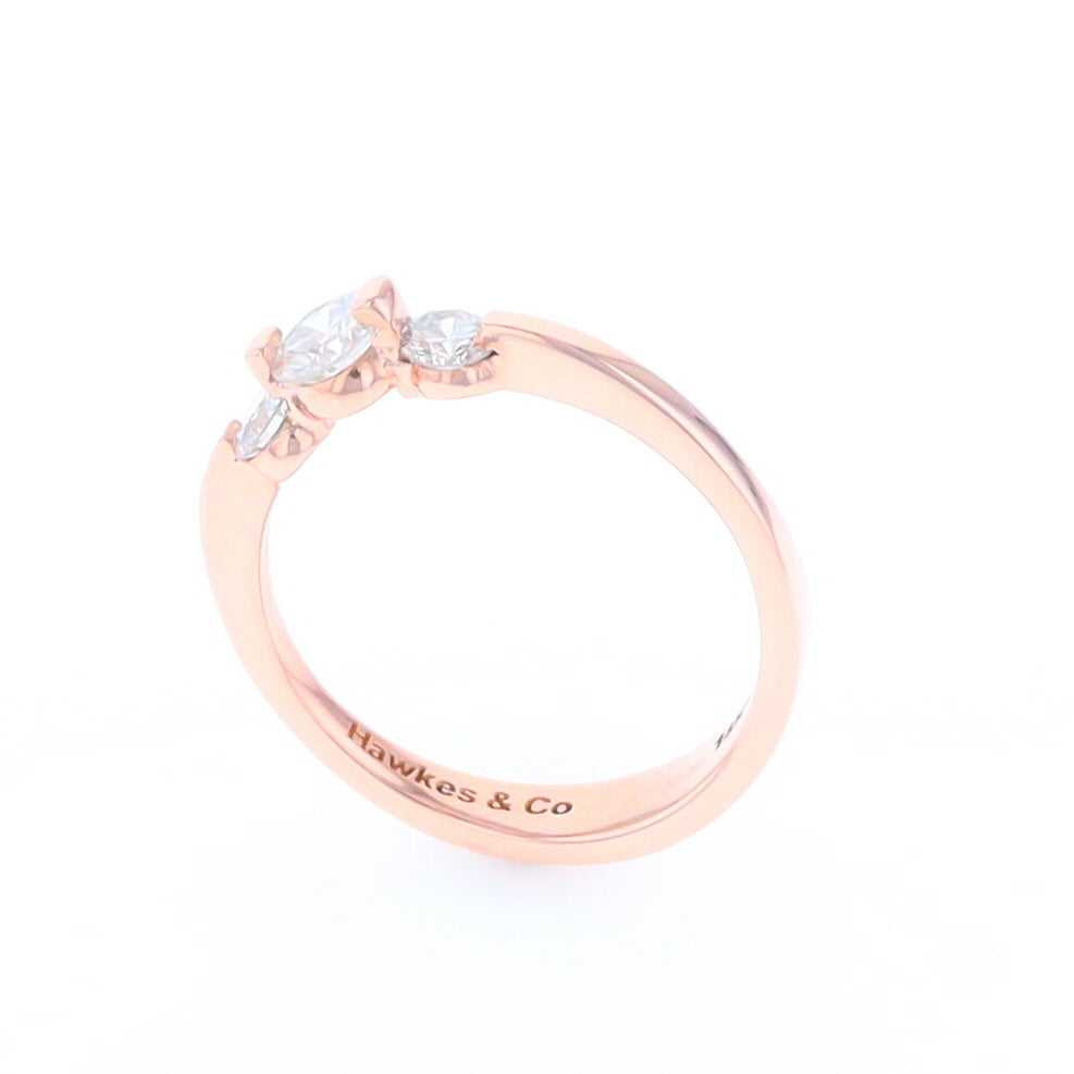 Rose Gold Three-Stone Engagement Ring