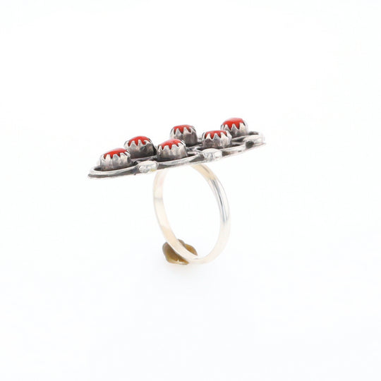 Bezel Set Coral Ring