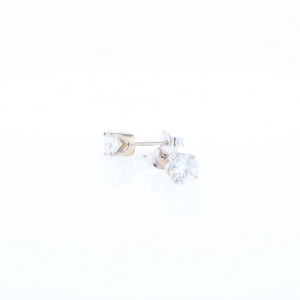 Moissanite Solitaire Stud Earrings