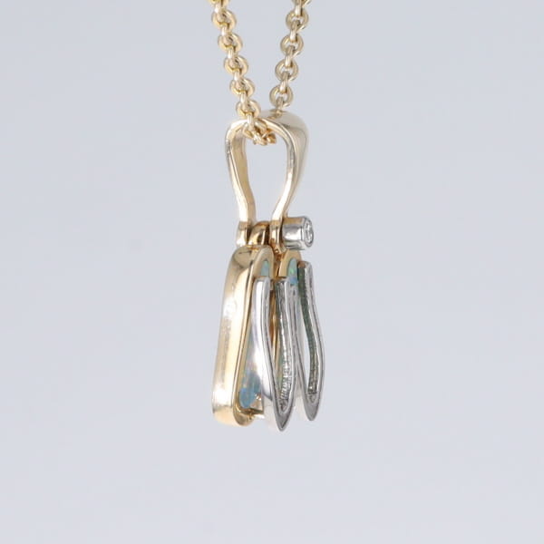 Opal Pendant Sandals Double Inlaid Design with .02ct Round Diamond