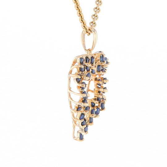 Bursting Sapphire Open Heart Pendant